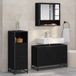 Maison Exclusive - Ensemble d'accessoires de salle de bain, 3 pièces, noir, aspect chêne, fibre de bois