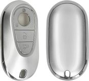 kwmobile Mercedes Benz 3-knops autosleutel hoesje - TPU autosleutel behuizing - Mat zilver