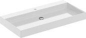 Ben Manzano wastafel mineraal - 100x51.6x9 cm - 1 kraangat - Glans wit