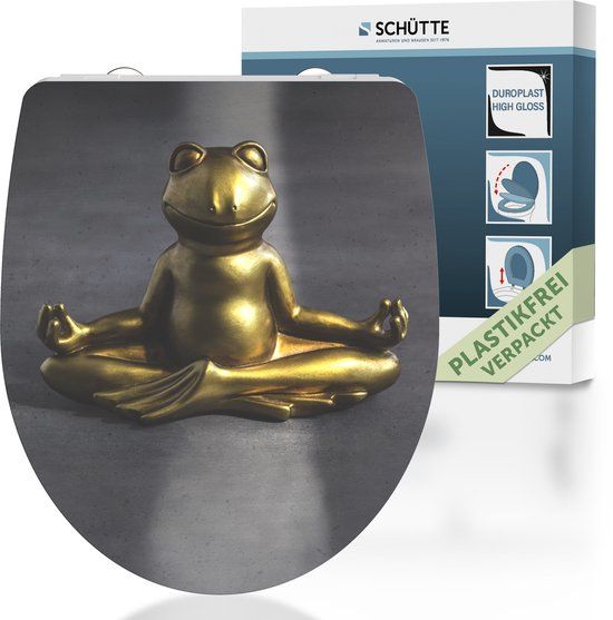 Schütte WC-Bril RELAXING FROG - Duroplast - Soft Close - Afklikbaar - RVS-Scharnieren - Decor - 1-zijdige Print