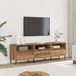 Maison Exclusive - Meuble TV en chêne massif, fabrication artisanale, dimensions 150x30x44,5 cm. Matériau : panneau de fibres de bois
