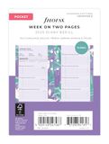 Zak Filofax Zakagenda 2025, met bloemenpatroon, 2 pagina's