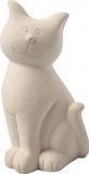 Creativ Company B.V. Spaarpot Kat - wit klei - 14 cm - om zelf te kleuren - poes