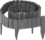 Merkloos Relaxdays Borderrand - 200x10 cm - flexibel - hout - donkergrijs