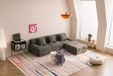 MILYsofa Canapé modulable, 3 places avec méridienne, tissu chenille, housses de coussin amovibles (brun cendré, 3 places avec méridienne)