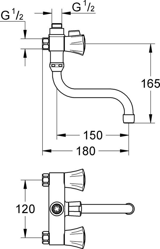 GROHE Costa L Douchekraan - 12 cm - Chroom