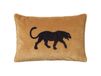 Chhatwal & Jonsson Housse de coussin brodée Panthère Noire 40 x 60 cm Jaune masala