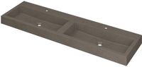 Wastafel INK Momento Dubbele Wastafel 160cm Quartz Beton Grijs met 2 Kraangaten