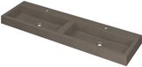 Wastafel INK Momento Dubbele Wastafel 160cm Quartz Beton Grijs met 2 Kraangaten