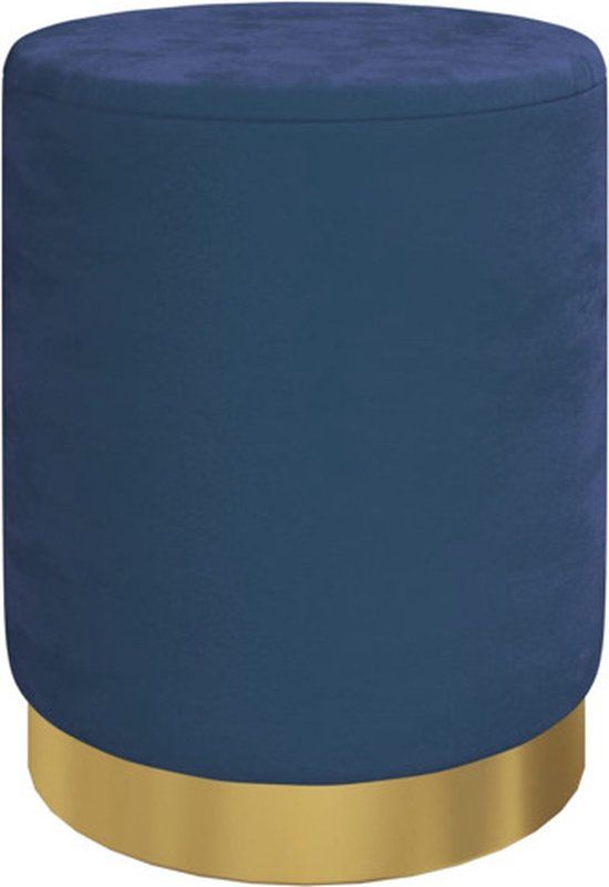 vidaXL Hocker met opbergruimte rond fluweel blauw