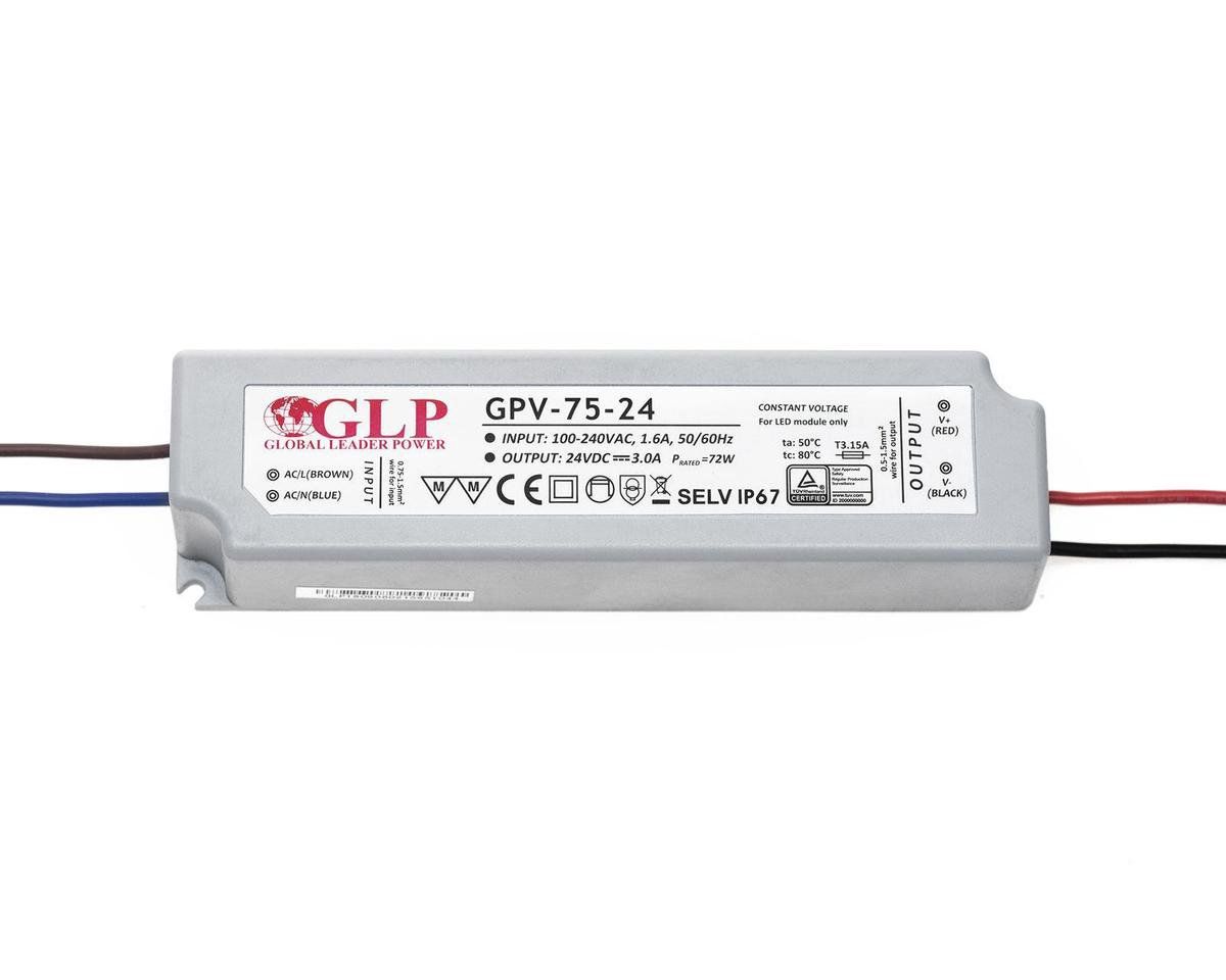 Global Leader Power LED voeding 24 volt 72 watt IP67 waterdicht - Grijs