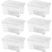 W5 Lot de 6 boîtes de rangement en plastique avec couvercle, 5 L