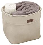 Ordinett Stoffen opbergmand voor badkamer, beige
