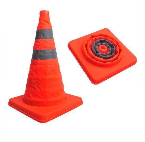 ProPlus Opvouwbare veiligheidspilon - reflecterende strepen - 41 cm - compact en draagbaar