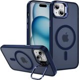 Selected by GSMpunt.nl Hoesje Geschikt voor Apple iPhone 15 - Compatibel met MagSafe & Qi2 - Back Cover met Standaard - Camera Kickstand - Blauw