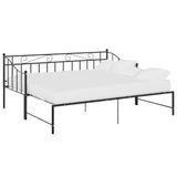 VidaXL Slaapbank uittrekbaar metaal zwart 90x200 cm
