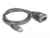 Delock 61400 USB A naar RS-232 adapterkabel Zwart 1m
