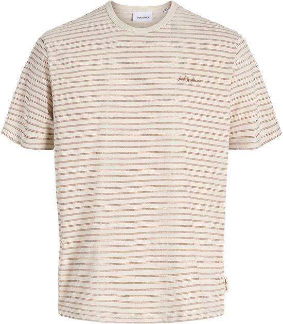 JACK&JONES Jongens T-shirt met korte mouwen en ronde hals, gestreept, katoen, maat 164