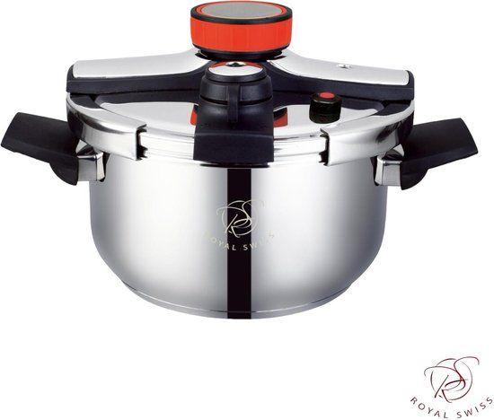 Royal Swiss Snelkookpan - 10 Liter - Ø 26cm - RVS - Inductie - Automatische sluiting