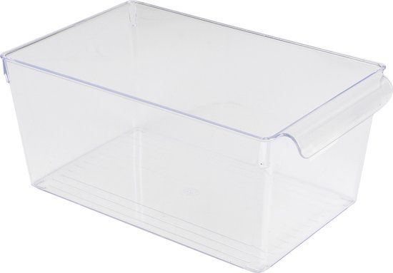 Urban Living Koelkast/keuken organizer mand/bak - transparant - kunststof - L32 x B20 x H14 cm - groente/fruit lade - 9 liter