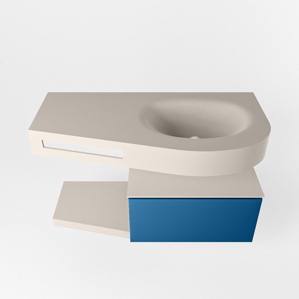 Mondiaz Riva Dulcet badkamermeubel rechts 100cm - Linen en Jeans - 2021