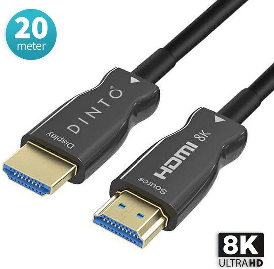 DINTO AOC HDMI Kabel 2.1 - Glasvezel - 20 meter - 8K - Zwart
