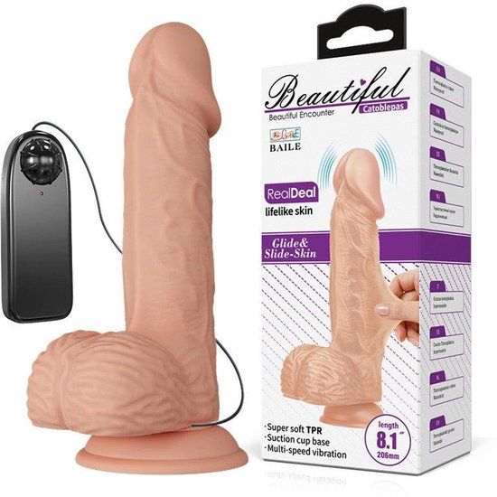 Pretty Love Catoblepas Realistische Vibrerende Dildo 206 mm Beige/Lichte Huidskleur