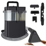 Machine de nettoyage de tapis et de tissus d'ameublement - Portable - Double réservoir d'eau - 450 W - 3 têtes de nettoyage - Nettoyage humide - Noir