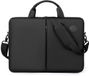 Sacoche d'ordinateur portable sans marque, sac à bandoulière, grande capacité légère, résistant aux éclaboussures, 15,6 pouces, noir