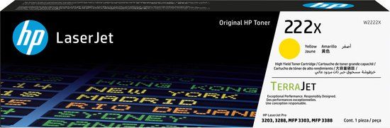 HP 222X originele high-capacity gele LaserJet-tonercartridge