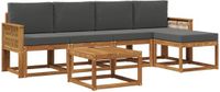 vidaXL - Bank loungeset - 5 zitplekken - Polyester - Natuurlijk en antraciet