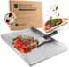 Exitoso grillplaat 30x40 cm | Plancha met grillspatel | Gasgrill van dik en roestvrij staal | 4 mm dik | Universele maat