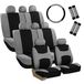 FH Group FB030217-COMBO Stoelhoezen Set Stoelhoezen Grijs Zwart voor Airbag en Spleet