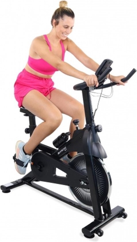 Mobiclinic Teide - Spinningfiets - Verstelbaar - Max. 120 kg - Trainingscontrole - Verschillende weerstandsniveaus - Hometrainer - LCD-scherm - Hartslagmeter - Flessen en Telefoonhouder