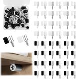 Merkloos / Sans marque Wan GmbH Pack of 50 self-tapping screws, 7 mm diameter integrated screws, insert base, high load capacity cabinet, self-drilling shelf pegs, shelf brackets with rubber protection for cabinet and