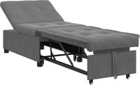 vidaXL Uittrekbare slaapbank donkergrijs 194 x 67 x 82 cm microvezel