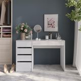 Vicco Kaptafel "Sherry", wit/glanzend wit, 119,8 cm | 4-delig, voor gebruik als make-uptafel of bureau zonder spiegel