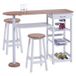 Zeller 13776 keukenbar met 2 krukken, middeldichte vezelplaat (MDF), tafel: 118 x 38 x 89 cm, kruk: 29 x 29 x 54 cm, wit/bamboe decor