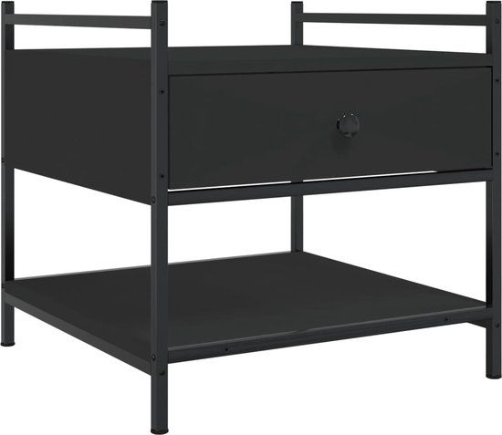 vidaXL Salontafel 50x50x50 cm bewerkt hout zwart