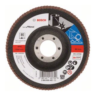 Bosch Lamellenschijf X571 - Best for Metal - 115 x 22,23 mm - 80 - Set van 10