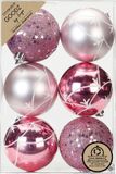 Inge-glas Inge Christmas Goodz luxe kerstballen - 6x - 8 cm - kunststof - roze