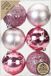 Inge-glas Inge Christmas Goodz luxe kerstballen - 6x - 8 cm - kunststof - roze