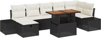 vidaXL Tuinbank Set Zwart Poly Rattan