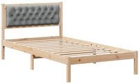 vidaXL Bedframe lichtgrijs 100 x 200 cm massief grenenhout