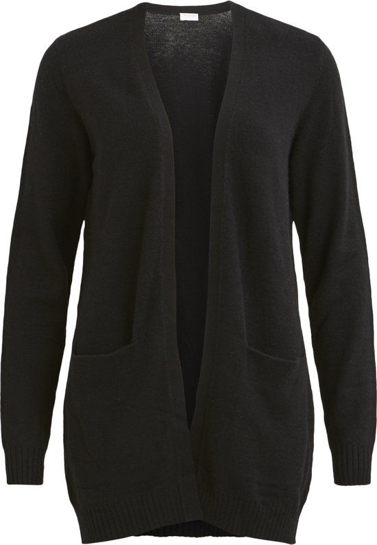 VILA VIRIL OPEN LS KNIT CARDIGAN - Black - Maat M