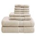 Madison Park Signature Turkse badhanddoeken, 800 g/m², 100% katoen, extra grote badhanddoekenset, 8-delig, bevat 2 badhanddoeken, 2 handdoeken en 4 washandjes, naturel