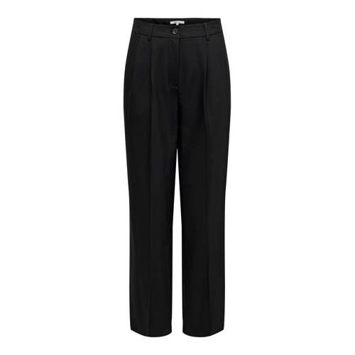 ONLY ONLMATHILDE High Waist Straight Fit Trousers - Black Pinstripe
