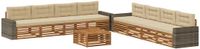 vidaXL - Buiten - bank - set - 8 - zitplekken - Natuurlijk en beige - Polyester