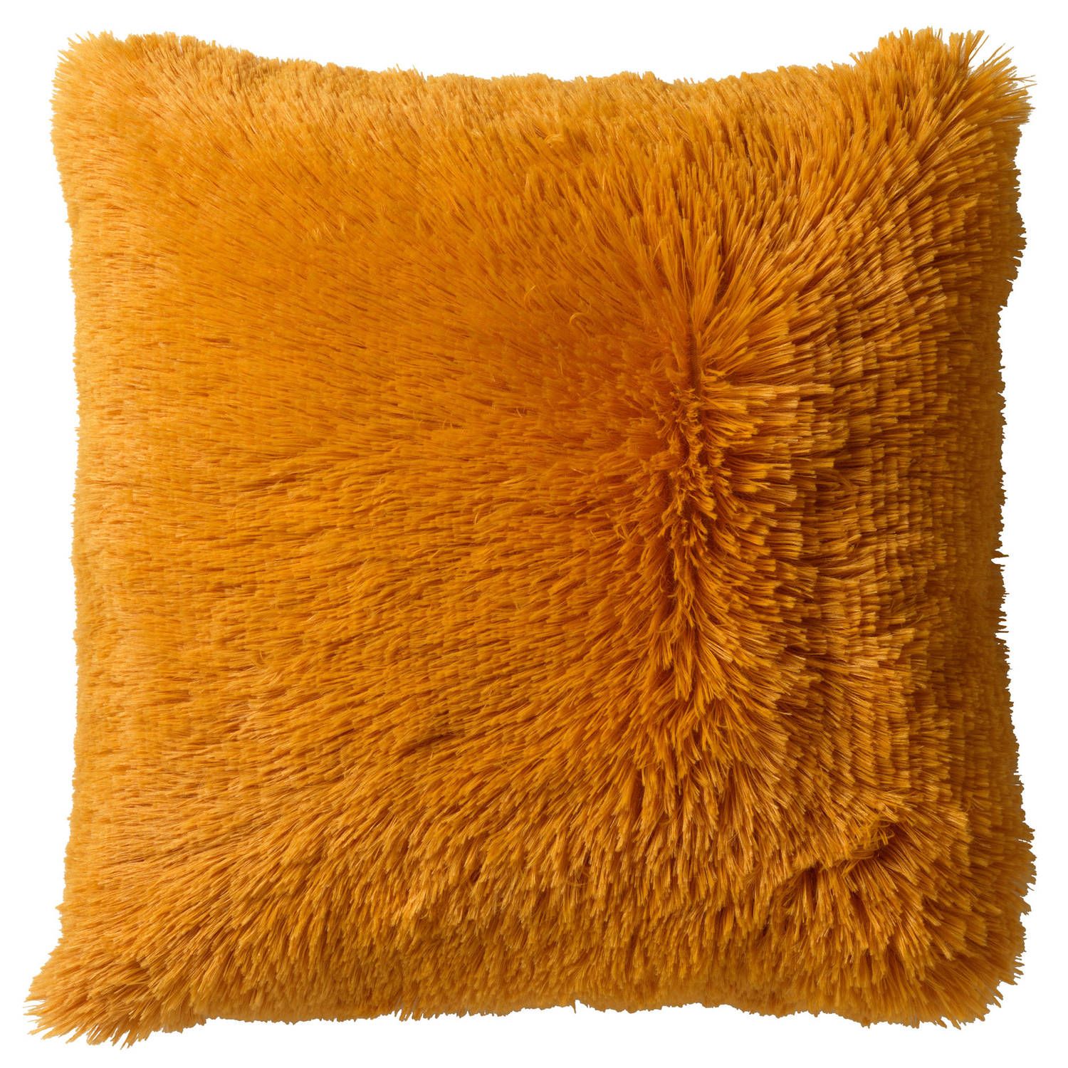 Dutch Decor Fluffy Sierkussen Unikleur Golden Glow 60x60 cm - Geel