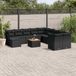 Prolenta Maison Exclusive - Tuinset voor de tuin, bestaande uit 12 delen met kussens, in zwart polyrotan